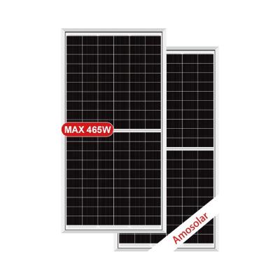 China 166mmx166mm Tamanho da célula Painel Pv Amosolar 460 watts Painel Solar Monocristalino 465 watts Mono 9bb Placas Pv à venda