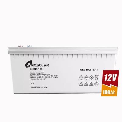 China Amosolar 12V 100A 100 AH 100 Amp 200A 200 AH 200 Amp Lead Acid Gel Battery for OEM/ODM for sale