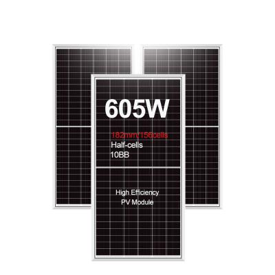 China Mono-Solarzelle IP68 Nennverbindungsbox 575w 605w Watt PV-Modul Halbzell-Solarpaneel zu verkaufen