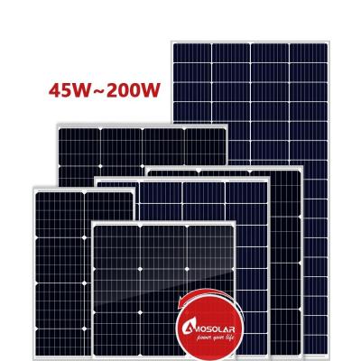 China Amosolar Mono Solar Panel 55 Watt 100 Watt 150 Watt 200 Watt Liste mit CE-Zertifikat zu verkaufen