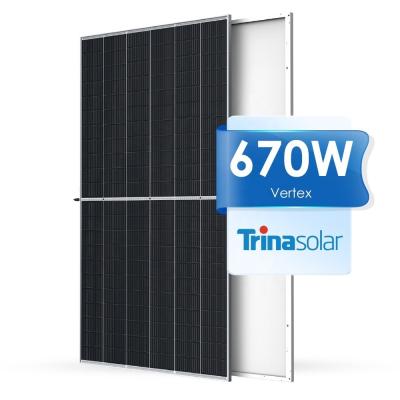 China 28.6kg Trina Topcon Vertex S Solar Panels 500W 650W 670W 675W 690W 700W Bifacial N-Type Solares Paneles Eu Stock for sale