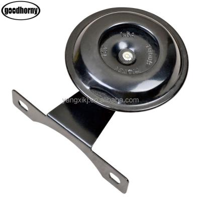 China Aluminum/Mental Horns 6v 12V Motorcycle Scooter Electric Horns Waterproof Round Loud Horn Speaker Universal With Bracket for sale