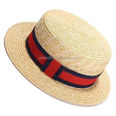 China Striped Straw Summer Sun Protection Hat Striped Straw Woven Sun Hat Fashion Simple Stripes With Sand Cap for sale