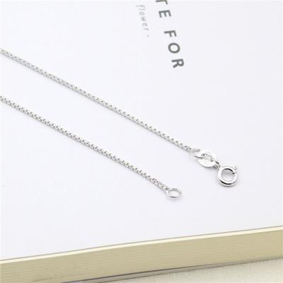 China Romantic Fine Tasty Jewelry Solid Sterling Silver Very Thin .8mm Italian Box Chain Necklace 925 Class 16