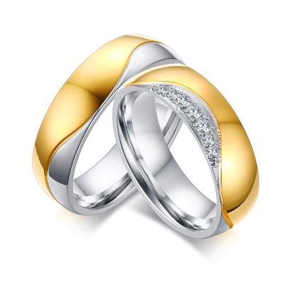 China Fashion Jewelry Fashion Stainless Steel Wedding Rings Simple Design Engagement Ring Gold Wedding Rings for sale