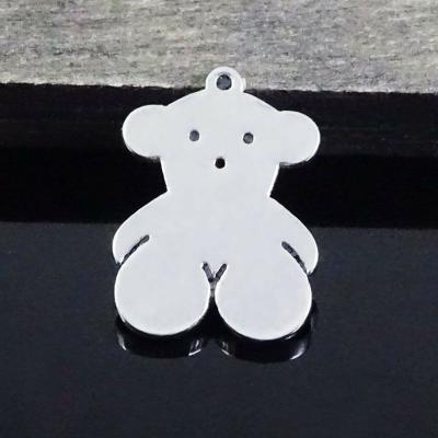 China Fashion Jewelry Stainless Steel Jewelry Teddy Bear Shape Empty Charm for sale