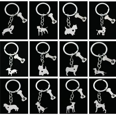 China Fashion Jewelry White Stainless Steel Dog Tag Key Chain for sale