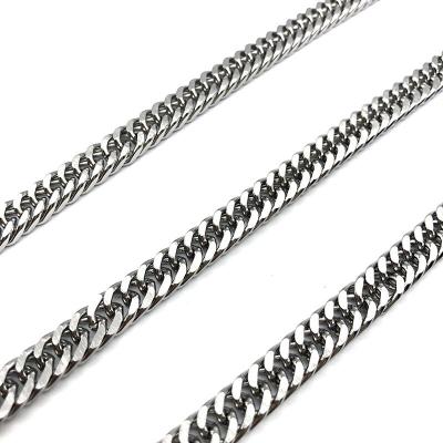 China FASHIONABLE Factory Wholesale 316 L Double Woven Cuban Link Chain Stainless Steel Restriction Necklace Bracelet for sale