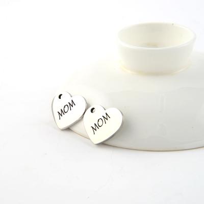 China ODM Personalized Engraved Stainless Steel Blank Stamping Tags Heart Charm Pendants for sale