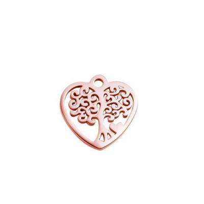 China Fashionable Silver Rose Gold Color Heart Family Tree Charm for Bracelet and Necklace for sale