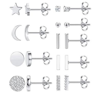 China No Limitation Stainless Steel Cute Mini Stud Earring Set For Women Can Do Customize Design for sale