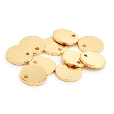 China TRENDY Silver White Rose Gold Plated Flat Round Stamping Brass Empty Tags Disc Metal Pendants Necklace Bracelet For Jewelry Making for sale