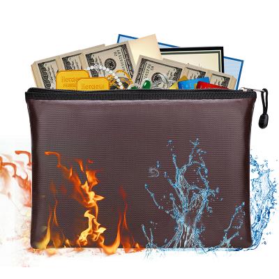 China Zipper Closed Silicone Coated Home Stuff 15 x 11 Inch Flame Retardant Safe Storage Bag Water Resistant Money Bag for sale