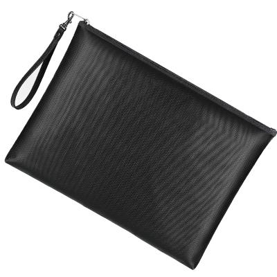 China Black Cloth Zipper Factory Waterproof Large Capacity Firewall Document Holder Documents Fireproof Bag for sale