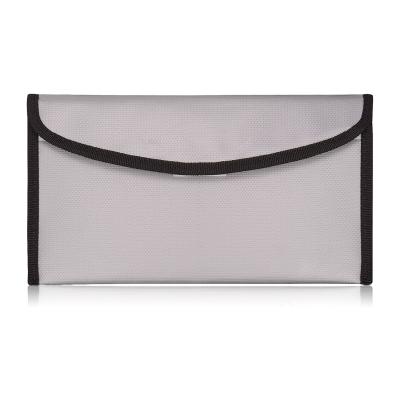 China Zipper Closed Silicone Coated Waterproof Silver Fireproof File Envelope Documents Flame Retardant Bag for sale