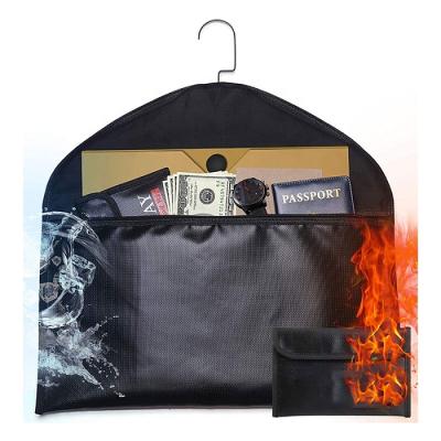 China Zipper Closed Silicone Coated Water Resistant Home Safe Fire Retardant Bag Hanging Invisible Stash Bag for sale