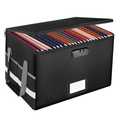 China Folding Type Fire Retardant Zipper Case 3 Layer Water Resistant Closed Document Bag File Storage Organizer Box for sale