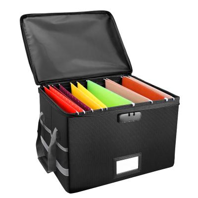 China Fireproof Silicone Coated Folding Case File Folder Storage Box Business Water Resistant Resistant Document Box for sale