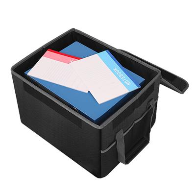 China Closed Shell Fire Retardant Waterproof Box Important Document Safe Protect Zipper Cloth Easy Fold Organizer File Storage Box Customizable for sale