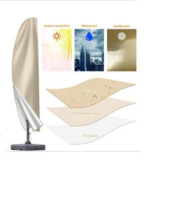 China Modern Hot Sale OEM 210d Patio Umbrella Parasol Cover Banana Style Waterproof Outdoor UV Protection Umbrella Cover for sale