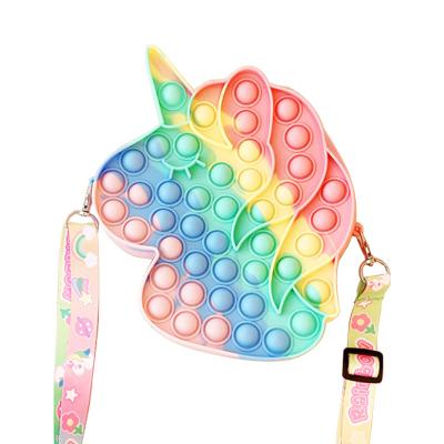 China Silica gel Unicorn Push Popping Bag Bubbles jumping Unicorn Purse Fidgety it relaxing sensory toys for sale