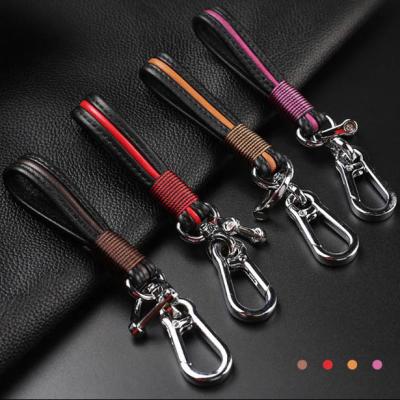 China Wholesale Bulk Metal Hook Gift High Quality Genuine Leather Horse Gun Key Chain Lanyard for sale