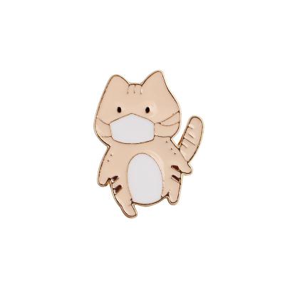 China Wholesale gift alloy pin brooch cartoon rabbit cat animal brooch for doctor nurse gift medical facemask brooch for sale