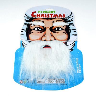 China Christmas Decoration Supplies Christmas White Beard Santa Claus Wigs White Fake Beard Fake Makeup Funny Whole Prop Toy For Old Man for sale