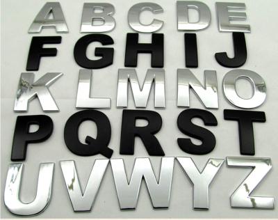 China Metal Zinc Alloy Letters Number 3d Metal Car Sticker 45mm Size Car Emblem DIY Personality Car Stickers Metal Logo for sale