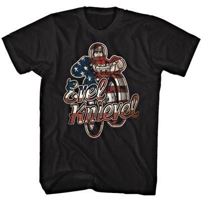 China Anti-pilling One Drop Shipping Pure Cotton Vintage T-shirt Mens Machine Wash Customized Shirt For Evel Knievel for sale