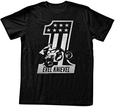 China High Quality Vintage Wash Shirt Men's or Women's Anti-Pilling Evel's Knievel T-Shirt Gray Wash T-shirt for sale