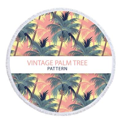 China QUICK DRY Palm Beach Towel 150cm Round Microfiber Beach Towel for sale