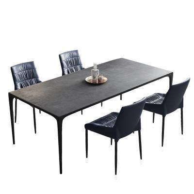 China Small apartment dining table (the other) rock panel adjustable Italian minimalist dining table household for sale