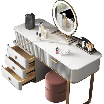 China Convertible High Quality Fabric Hotel Dressing Mirror Modern Corner Dressing Table Mirror for sale