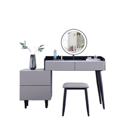 China (Other)Adjustable Modern Bedroom Dresser Storage Dressing Table with Mirror and Stool for sale