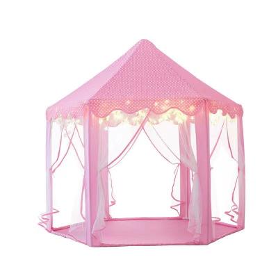 China Portable Folding Sports Toy Kids Castle Hexagonal Play Tent Pink Princess Play Tent For Children Protected Bags Toy Travel Military Soft for sale