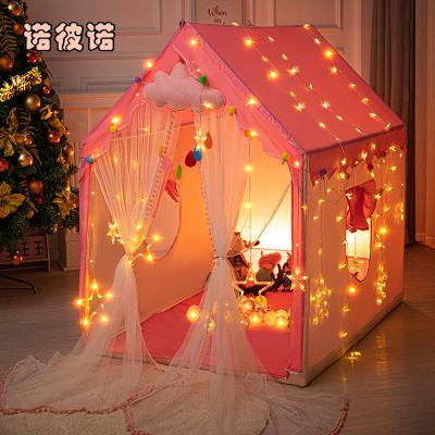 China Oversized Children's Castle Tent Toy Prince and Princess Toy Tent House Indoor Children's Blue Pink Plush Soft Bed for sale