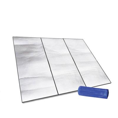 China Portable Double-Sided Moisture-Proof Picnic Mat Camping Waterproof Outdoor 3*3M Aluminum Foil Pad Folding Beach Mat for sale