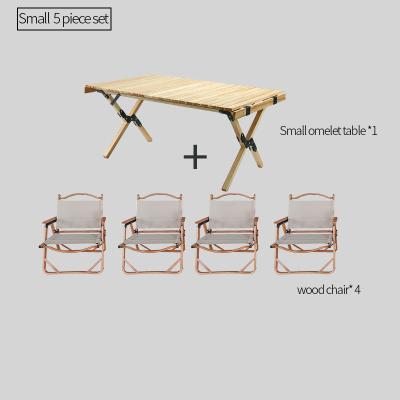 China Easy-Carry Dining Table and Chair Set Custom Outdoor Patio Garden Dining Table Set 4 Chairs Modern Egg Roll Table Chair Set Camping Picnic Table Chair Set for sale