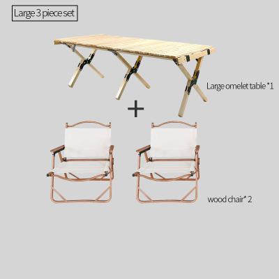 China Hot Sale Fashion Camping Chair Easy-carry Table Set Good Quality Dining Table Chairs Portable Picnic Table Wood Grain 2 Seater Chairs for sale