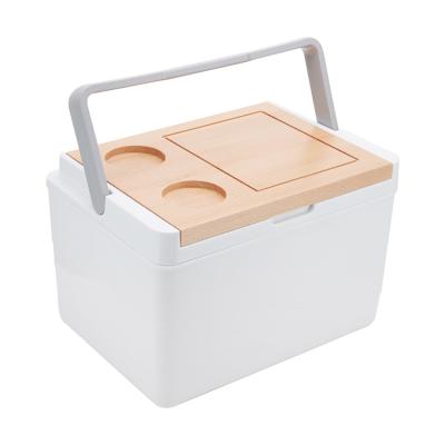 China OEM 11L Waterproof Portable Hard Plastic Cooler Box Ice Cooler With Beech Handle And Lid for sale