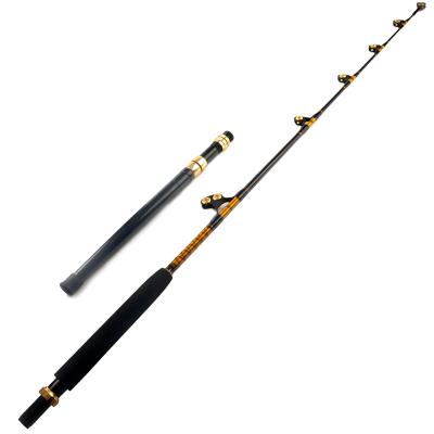 China Factory 1.98m Carbon Fiber 60-80lbs Tuna Marlin Sea Saltwater Big Game Handmade Boat Fishing Rods Boat Fishing Trolling Rods for sale