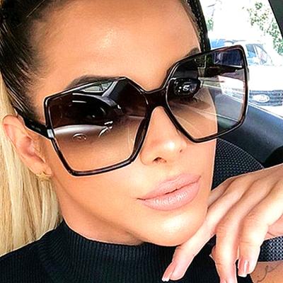 China Sunglasses 2021 Hot Selling Oversized Square Sunglasses UV400 Gradient Frame Men Women Fashion Big Sunglasses for sale