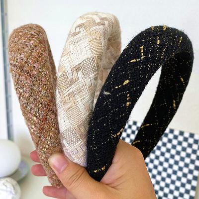 China 2022 Newest Winter Fashion Korean Wide Terry Cloth Cotton Environmentally Friendly Women's Hair Accessories Retro Environmentally Friendly Hair Bands for sale