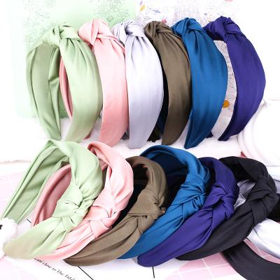 China Cheap Wholesale Hot Selling Environmentally Friendly Retro Korean Fashion Candy Color Headbands Women Tie Hair Accessories for sale