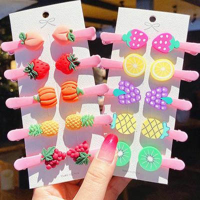 China 2020 Environmentally Friendly Korean Fashion Flower Cute Baby Hair Accessories Fruit Hair Grips Girls Kids Hair Clips Set for sale