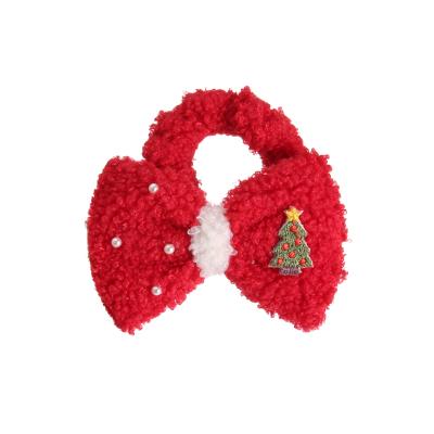 China Eco-friendly Cute Ponytail Christmas Fashion Hot Sale Elastic Hair Ring Bow Hair Decorations Tree for sale