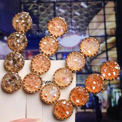 China 1pcs Fashion Round Rhinestone Hair Clips Rhinestone Hair Clip Women Girls Eco-friendly Geometric Hair Accessories for sale