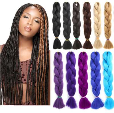 China 2020 Wholesale Natural Feel Jumbo Wave 24 Inch Synthetic Wig Hair Extension Braiding Hair For Braiding for sale