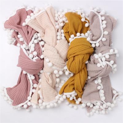 China Sustainable Infant Wrap Blanket Soft Crib Receiving Bobble Baby Bath Towel Blanket Waffle Knitted Wrap for sale